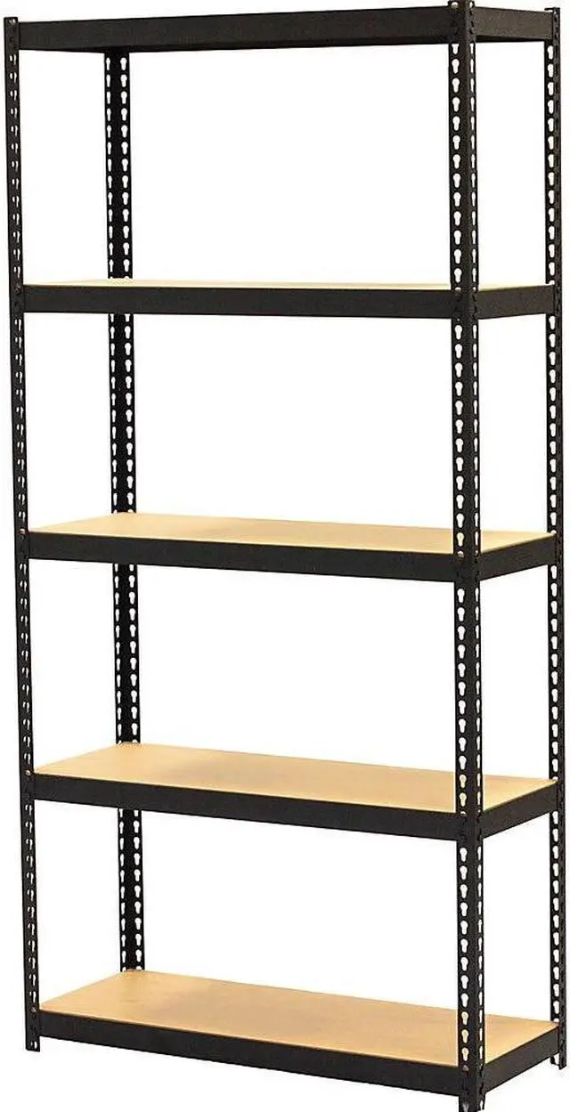 Alt view image 2 of 10 - Lorell LLR66964 Narrow Steel Shelving, Black - 60 x 30 x 12 in.