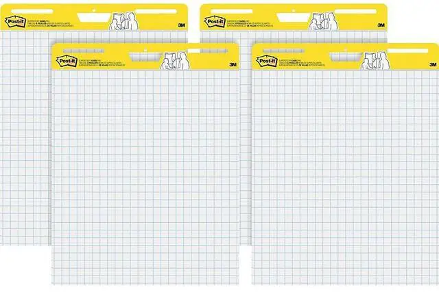Alt view image 9 of 12 - Post-it 560VAD4PK Easel Pads Self-Stick Easel Pads, Quadrille, 25 x 30, White - 1 Carton (4 Pads)