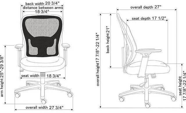 Alt view image 7 of 10 - Lorell Mid-back Task Chair - Fabric Black Seat - Fabric Black Back - 27.5" Width x 27.8" Depth x 41.9" Height  LLR83307