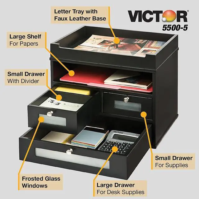 Alt view image 6 of 15 - VICTOR 5500-5 Tidy Tower,Black
