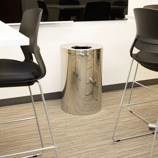 Alt view image 7 of 11 - Genuine Joe Wast Receptacle Open-Mouth 30 Gal. Stainless Steel 58895