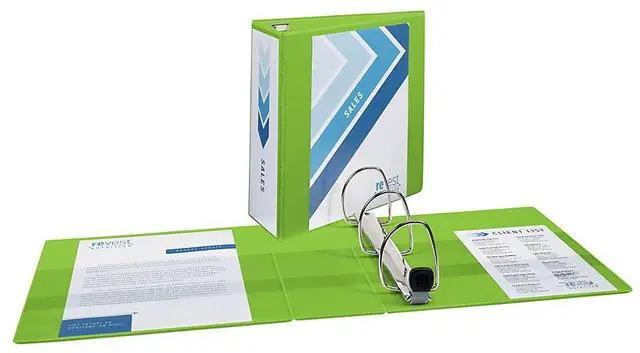 Alt view image 10 of 17 - Avery Heavy-Duty View Binder w/Locking EZD Rings 4" Cap Chartreuse 79812