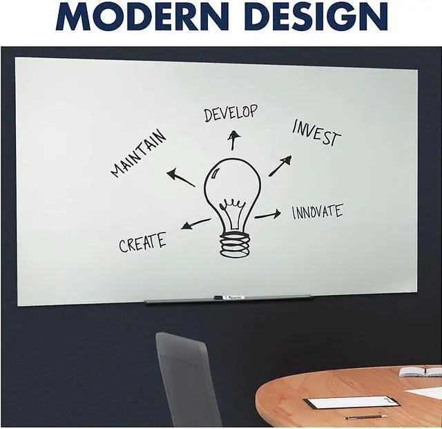 Alt view image 7 of 20 - Quartet InvisaMount Magnetic Glass Marker Board Frameless 39” x 22” White