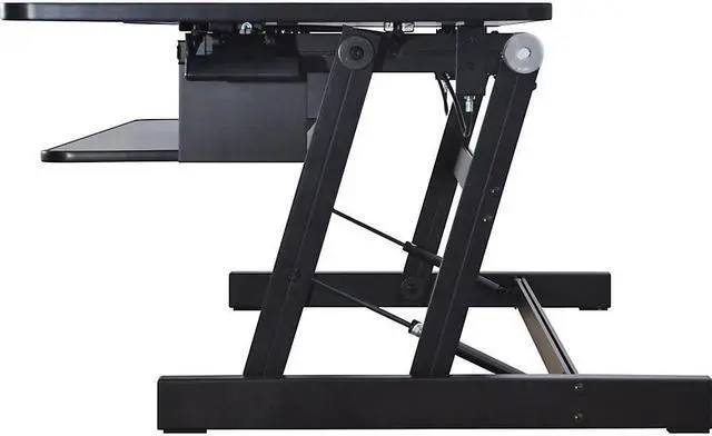 Alt view image 7 of 12 - Lorell Deluxe Adjustable Desk Riser - 20" Height x 38" Width x 24" Depth - Desktop - Black  LLR99759