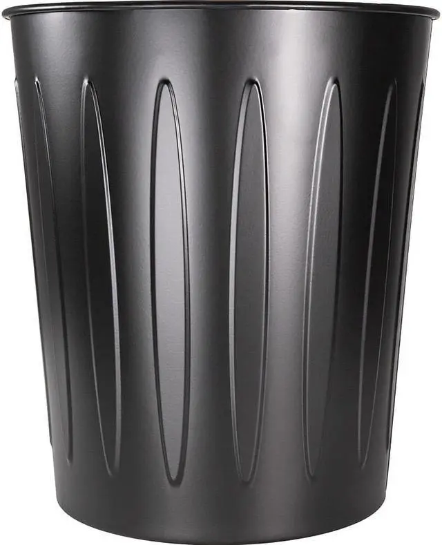 Alt view image 5 of 11 - Genuine Joe Steel 6 Gallon Fire-safe Trash Can - 6 gal Capacity - 14" Height x 13" Depth - Metal, Steel - Black  GJO5889
