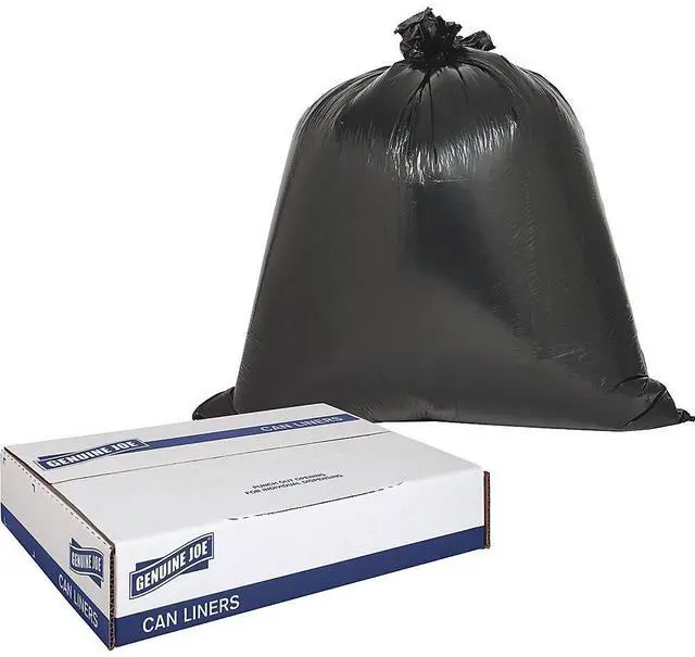 Alt view image 8 of 11 - Genuine Joe Can Liner 2-Ply 33"x39" 31-33 Gallon 60/CT Brown/Black 03339
