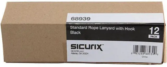 Alt view image 10 of 13 - Baumgartens Standard Lanyards, w/Hook, 36" L, 12/PK, Black 68939