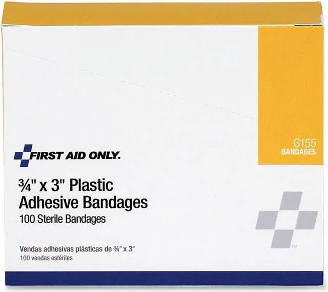 Alt view image 5 of 12 - Adhesive Bandage, Plastic, 3/4x3In, PK100 FIRST AID ONLY G155