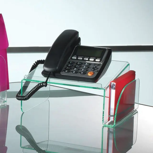 Alt view image 13 of 20 - Lorell Phone Stand 11"x10"x5-1/2" Clear/Green 80661