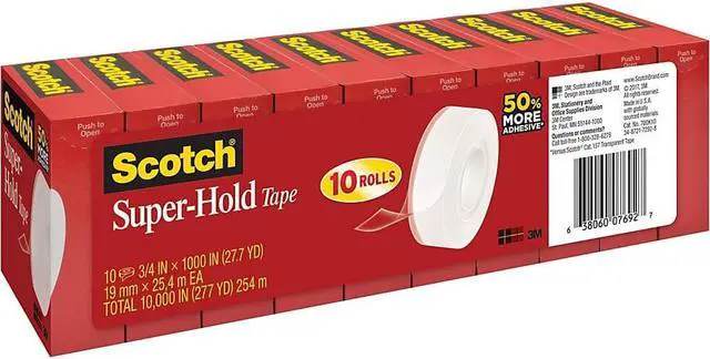 Alt view image 4 of 16 - 3M Tape Extra Adhesive 3/4"x1000" 10 Rolls/PK Clear 700K10