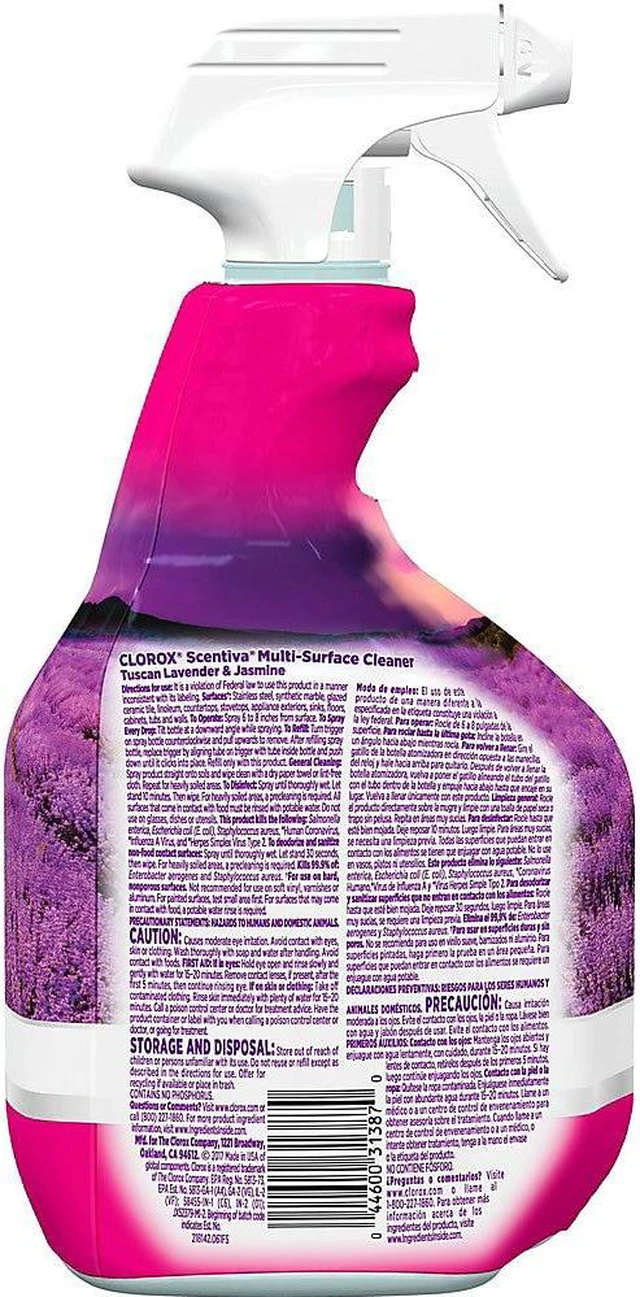Alt view image 11 of 16 - Clorox 31387 Scentiva Multi Surface Cleaner, Tuscan Lavender And Jasmine, 6/Carton