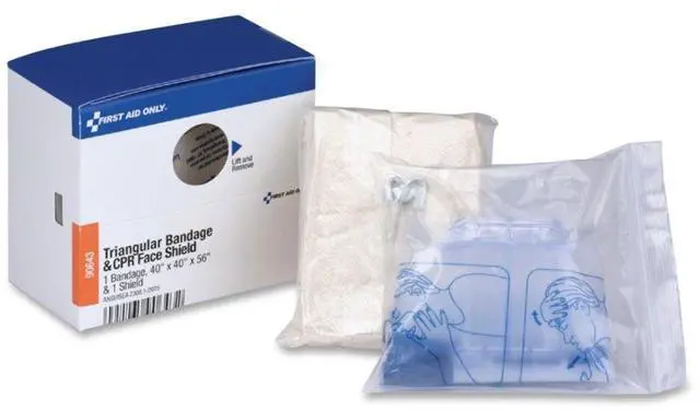 Alt view image 6 of 10 - First Aid Only Triangular Sling/Bandage and CPR Mask 2 Pieces 90643