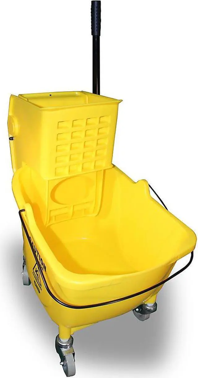 Alt view image 6 of 11 - Genuine Joe Bucket/Wringer Combo Sidepress 16"x14"x21" Yellow 02347