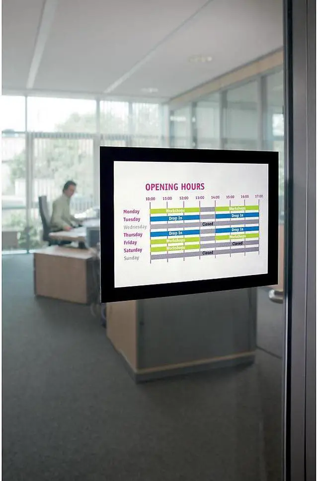 Alt view image 7 of 20 - Durable Duraframe Sign Holder, 5 1/2 X 8 1/2, Black Frame, 2/Pack 491301