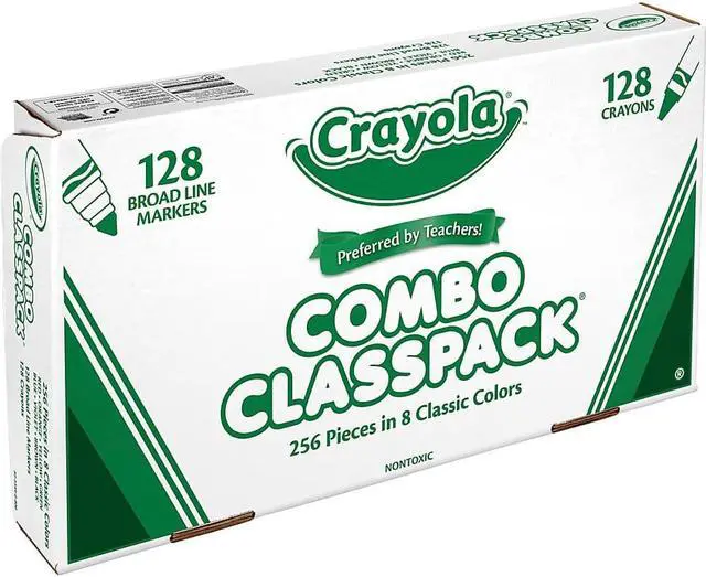 Alt view image 4 of 14 - Crayola 52-3349 Crayons And Markers Combo Classpack, Eight Colors, 256/Set