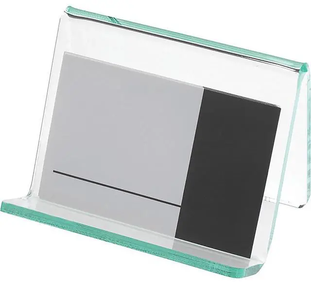 Alt view image 6 of 19 - Lorell Business Card Holder 3-1/4"x3"x2-5/8" Clear/Green 80657