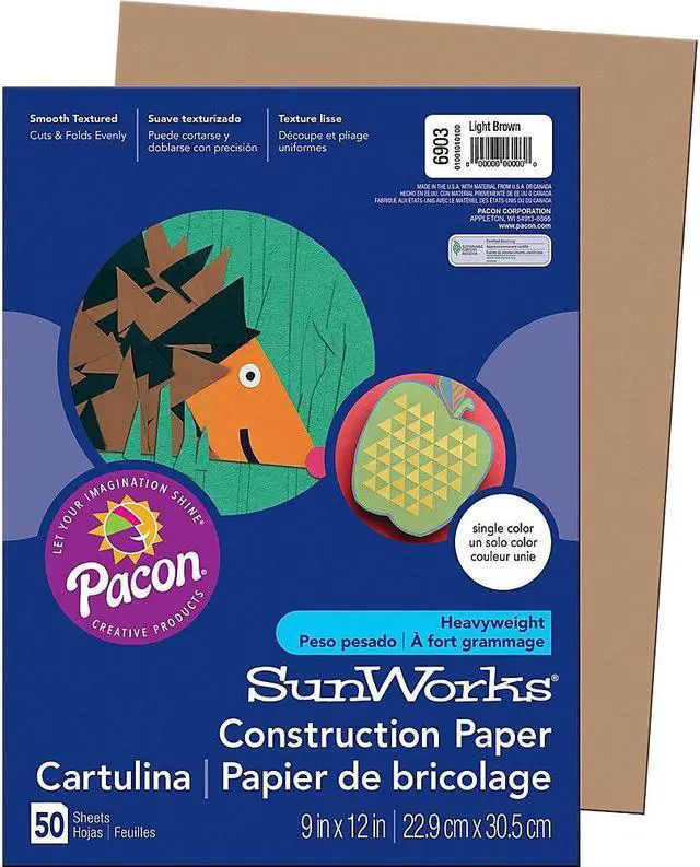 Alt view image 3 of 5 - Sunworks Construction Paper, 58lb, 9 X 12, Light Brown, 50/Pack 6903