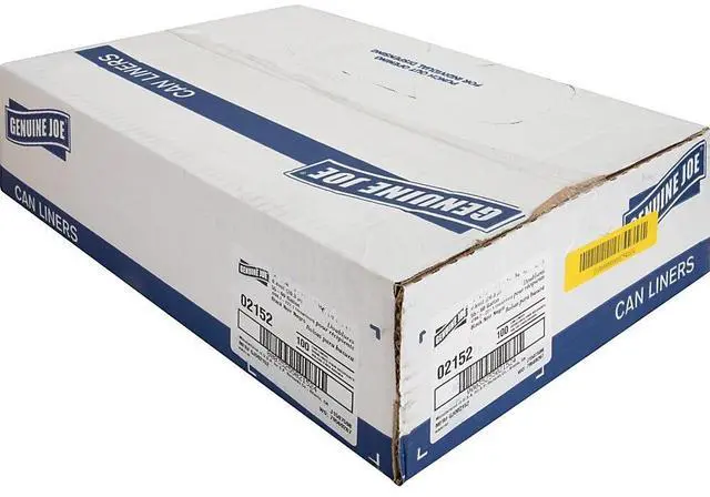 Alt view image 15 of 17 - Genuine Joe Two-Ply Can Liner 55-60Gal 0.9mil 38"x58" 100/PK BNBK 02152