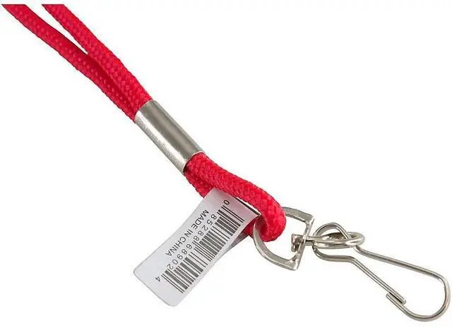 Alt view image 6 of 7 - Baumgartens Standard Lanyard, With Hook, 36" L, Nylon, Red 68902