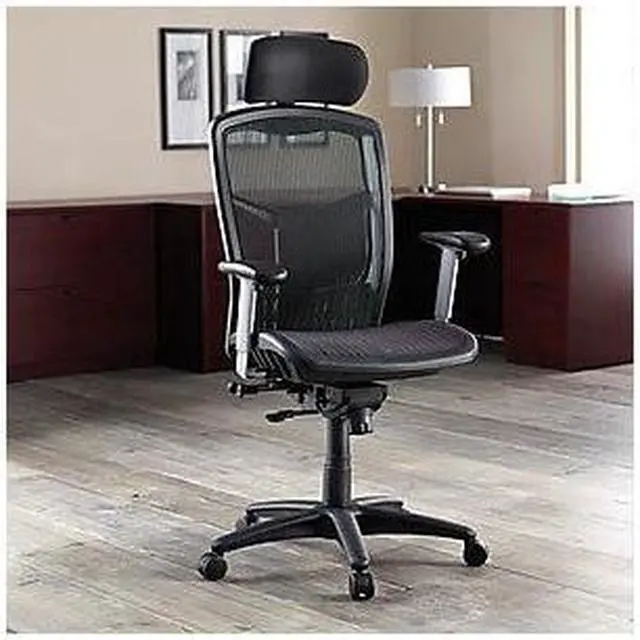 Alt view image 3 of 10 - Lorell High Back Chair Mesh 28-1/2"x28-1/2"x51" Black 60324