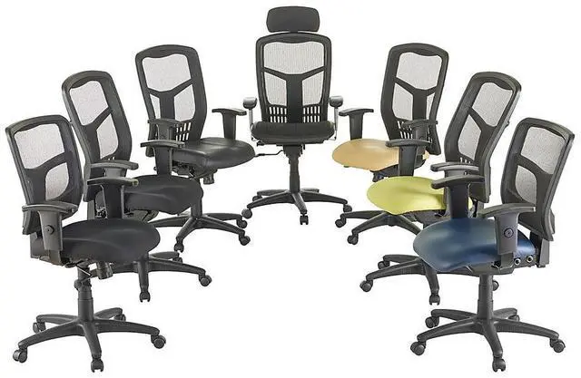 Alt view image 7 of 16 - Lorell Exec High-Back Chair Mesh 28-1/2"x28-1/2"x45 Black 86200