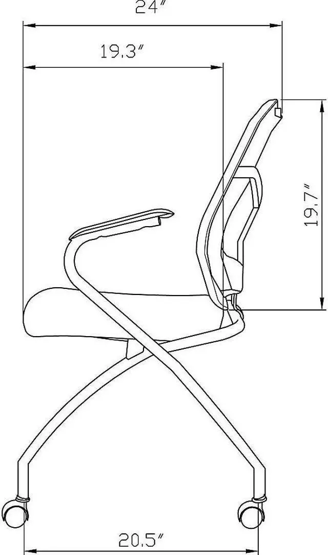 Alt view image 7 of 10 - Lorell Guest Chair 24-2/5"Wx24"Dx37"H 2/CT Black 84374