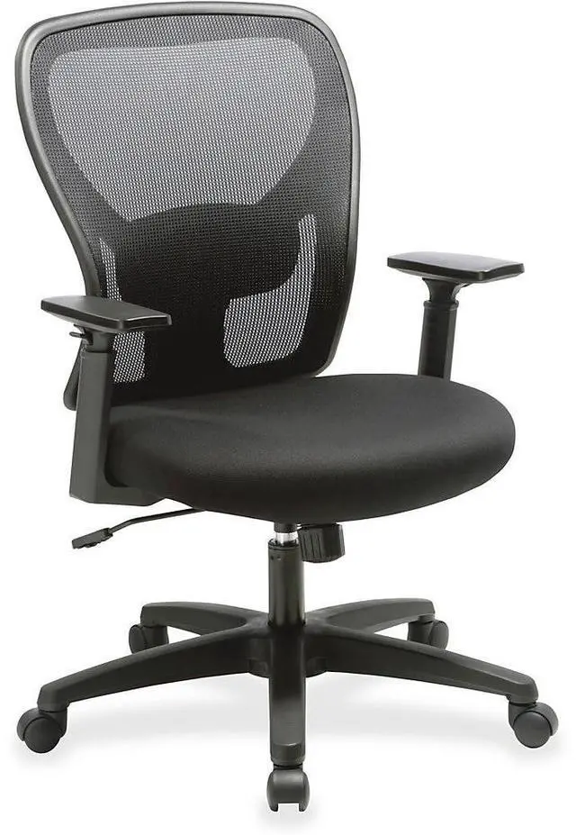 Alt view image 2 of 10 - Lorell Mid-back Task Chair - Fabric Black Seat - Fabric Black Back - 27.5" Width x 27.8" Depth x 41.9" Height  LLR83307