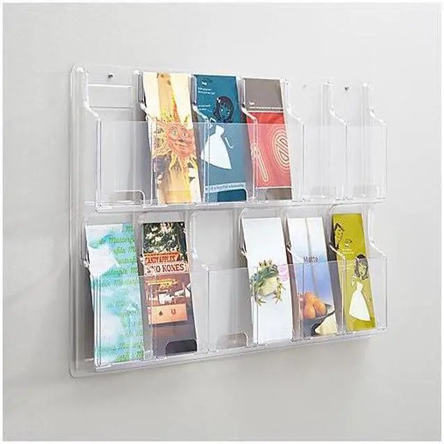 Alt view image 13 of 20 - Safco Reveal Clear Literature Displays 12 Compartments 30 w x 2d x 20 1/4h Clear