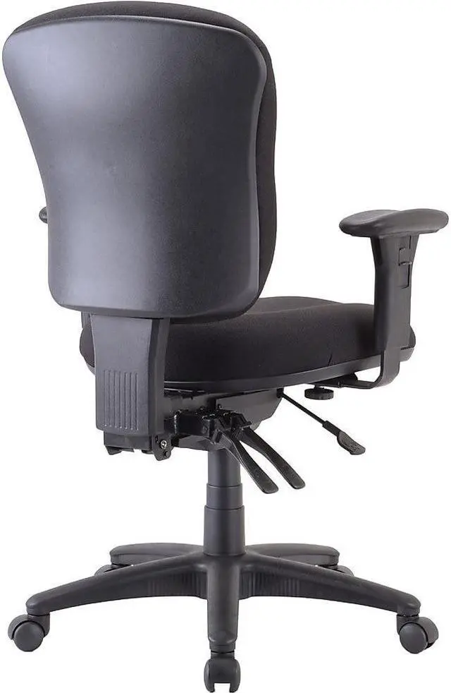 Alt view image 3 of 15 - Lorell Mid-back Task Chair 26-3/4"x26"x39-1/4"-42" Black 66128