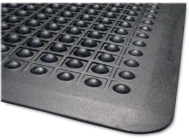Alt view image 11 of 15 - Genuine Joe Anti Fatigue Mat Rubber Beveled Edge 2'x3' Black 02146
