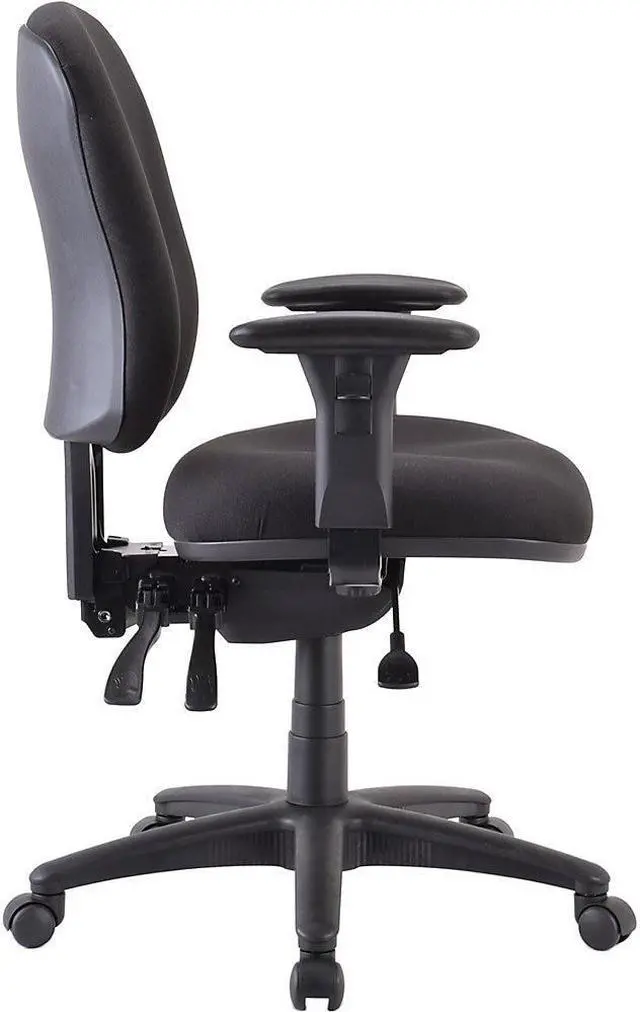 Alt view image 2 of 15 - Lorell Mid-back Task Chair 26-3/4"x26"x39-1/4"-42" Black 66128