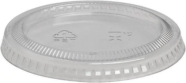 Alt view image 3 of 6 - Dixie Portion Cup Lid 2-14/25"Wx2-14/15"Lx3/10"H 2400/CT Clear PL20CLEAR