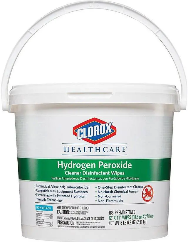 Alt view image 3 of 4 - Clorox Healthcare CLO30826 Hydrogen Peroxide Cleaner Disinfectant Wipes - 185 Count