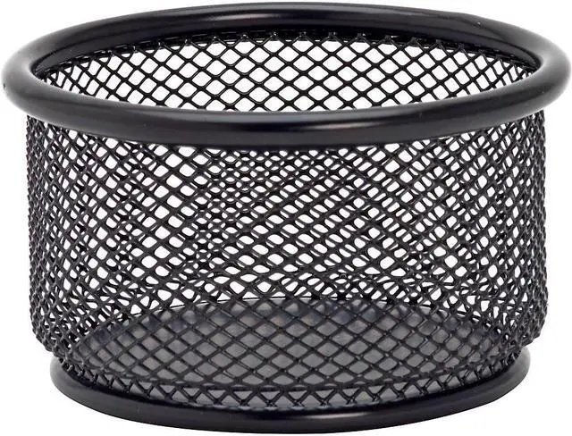 Alt view image 6 of 13 - Lorell Paper Clip Holder 3-3/4"x3-7/8" Black Mesh 84150