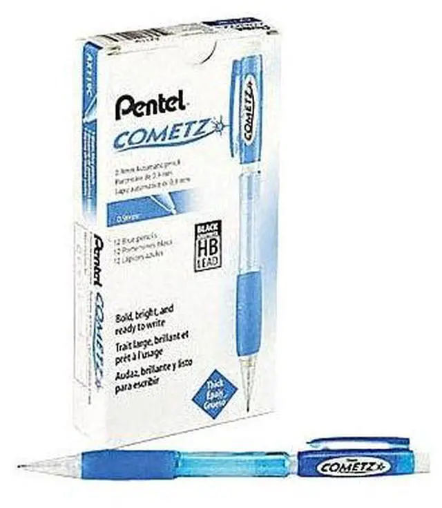Alt view image 7 of 20 - Pentel Cometz Mechanical Pencil HB #2 .9mm Blue Dozen AX119C