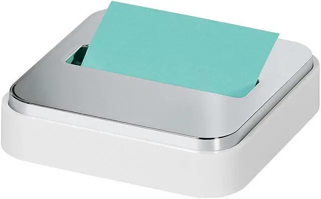 Main image of Post-it® Steel Top Pop-Up Dispenser - 3" x 3" Note - 45 Sheet Note Capacity - White MMMSTL330WH