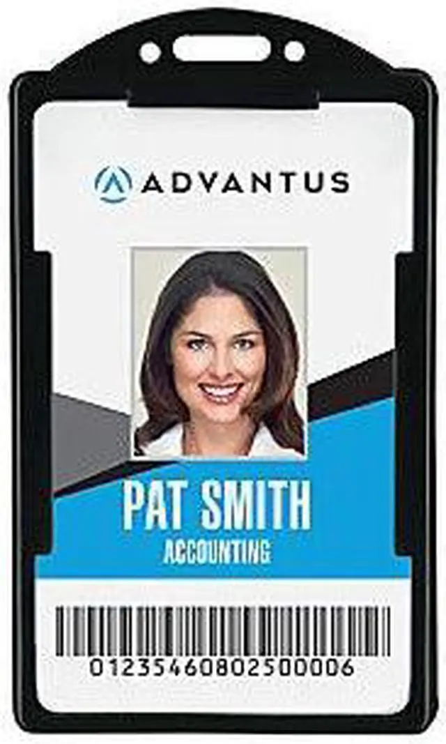 Alt view image 4 of 14 - Advantus Vertical ID Card Holders 2 1/8 x 3 3/8 Black 25 per Pack 75657