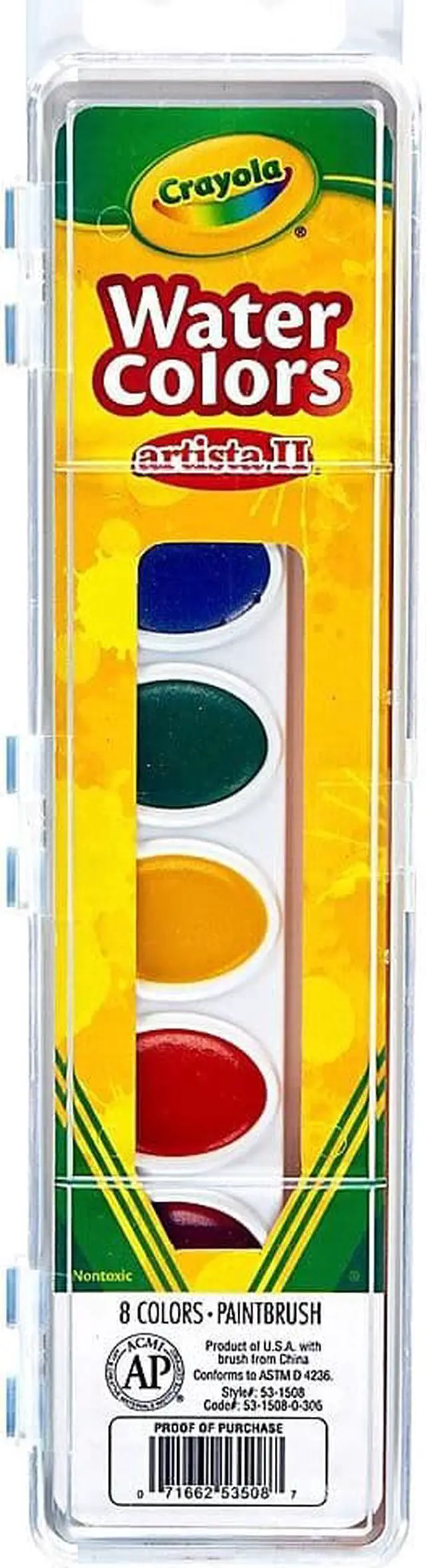 Alt view image 6 of 19 - Crayola Watercolors,8st,Oval,Ast 531508