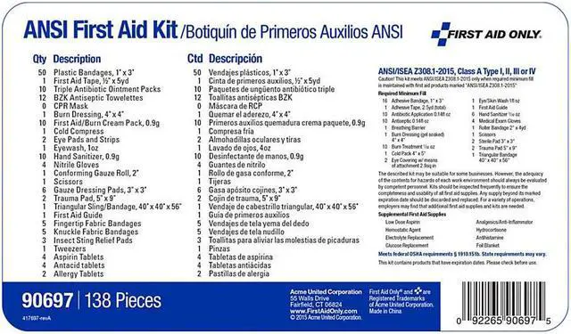 Alt view image 9 of 18 - First Aid Only ReadyCare First Aid Kit for 25 People ANSI A+ 139 Pieces 90697