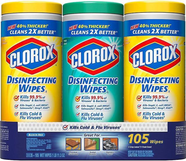 Alt view image 19 of 20 - Clorox 30112 Disinfecting Surface Cleaner Wipes Value Pack Scented 105 ct Total