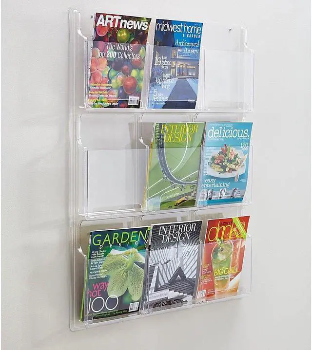 Alt view image 17 of 20 - Safco Reveal Clear Literature Displays Nine Compartments 30w x 2d x 36-3/4h