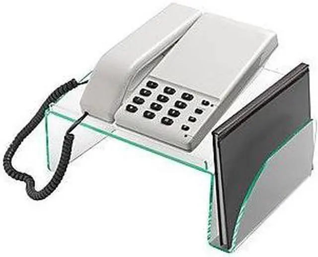 Alt view image 12 of 20 - Lorell Phone Stand 11"x10"x5-1/2" Clear/Green 80661