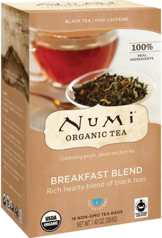 Alt view image 7 of 20 - Numi Organic Teas and Teasans 1.4oz Breakfast Blend 18/Box 10220