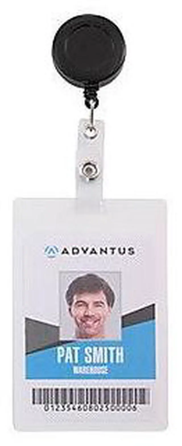 Alt view image 2 of 5 - Advantus Snap Clip Retractable ID Reel - 12 / Pack - Black