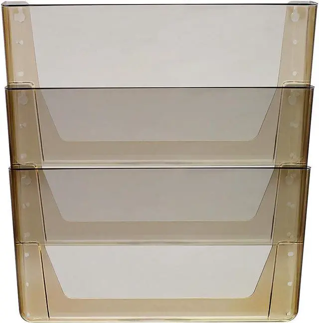 Alt view image 4 of 20 - Storex Wall File, Letter, 13 X 14, Three Pocket, Smoke 70246U06C