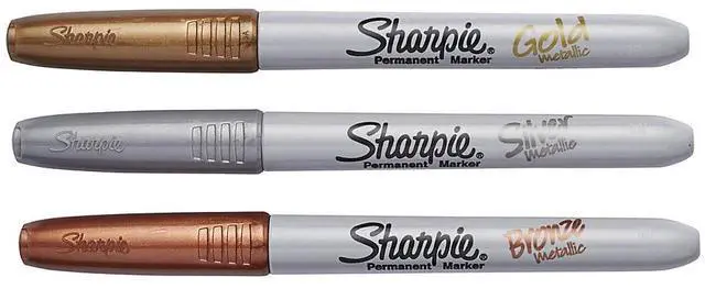Alt view image 3 of 15 - Sharpie Metallic Markers Fine Pt 3 Color/PK Assorted 1823815
