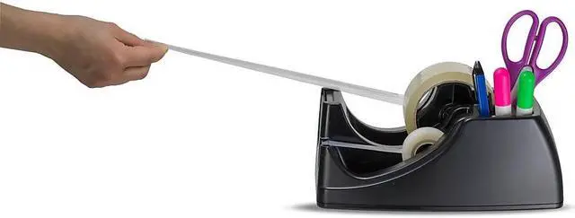 Alt view image 13 of 20 - Officemate Recycled 2-in-1 Heavy Duty Tape Dispenser 1" and 3" Cores Black 96690