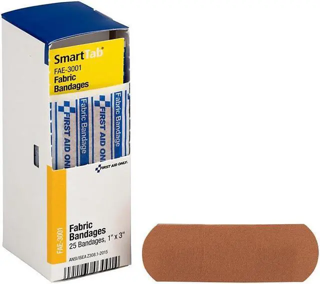 Alt view image 11 of 19 - First Aid Only Fabric Bandages, 1" x 3", 25/Box