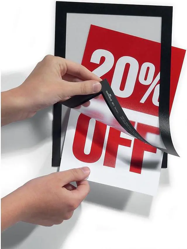 Alt view image 4 of 20 - Durable Duraframe Sign Holder, 5 1/2 X 8 1/2, Black Frame, 2/Pack 491301