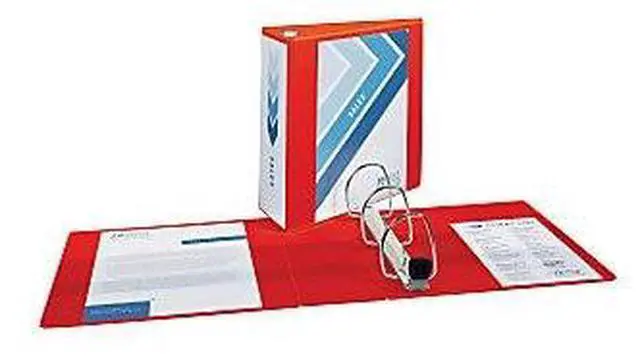 Alt view image 7 of 17 - Avery Heavy-Duty View Binder w/Locking 1-Touch EZD Rings 4" Cap Red 79326